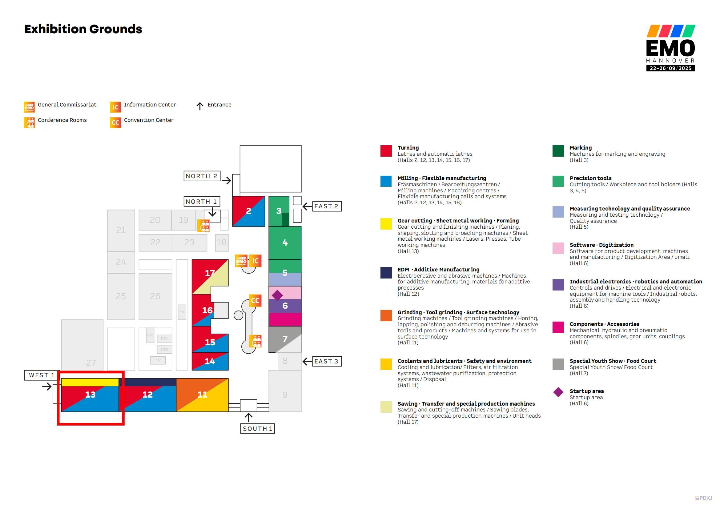 250507 位置图 EMO Hannover 2025_展区分布图_01 250507 位置图 إيمو هانوفر 2025_展区分布图_01